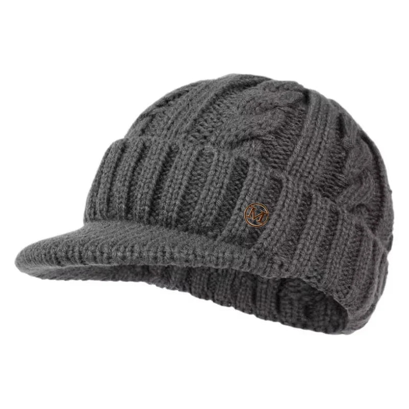 Seattle Winter Plush Knitted Visor Beanie
