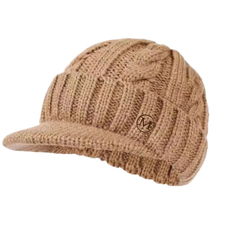 Seattle Winter Plush Knitted Visor Beanie