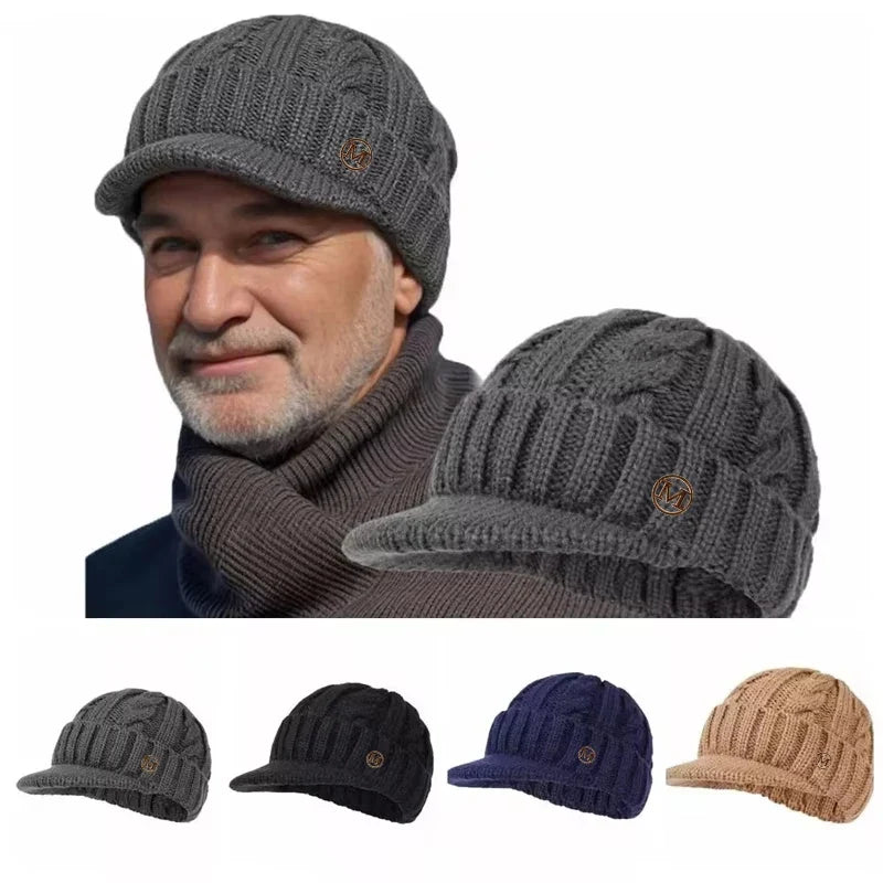 Seattle Winter Plush Knitted Visor Beanie