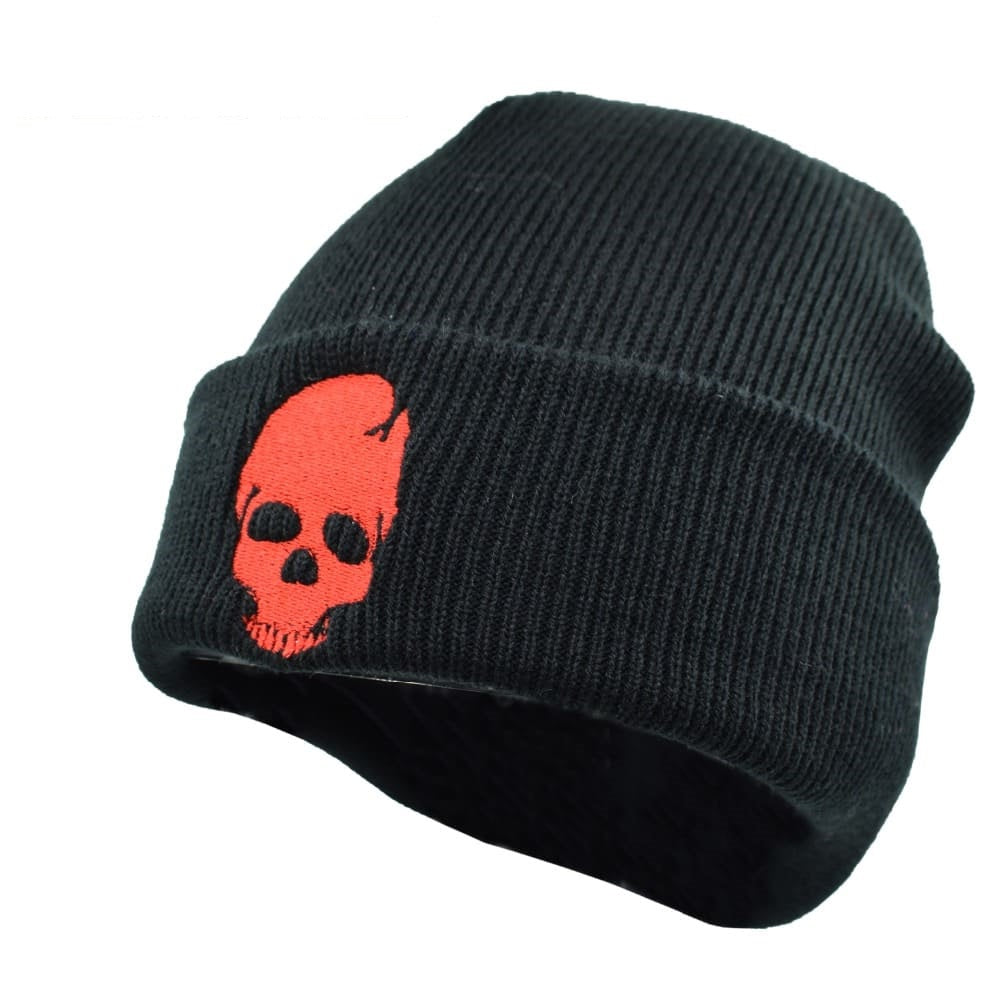 Skull Striped Knitted Beanie