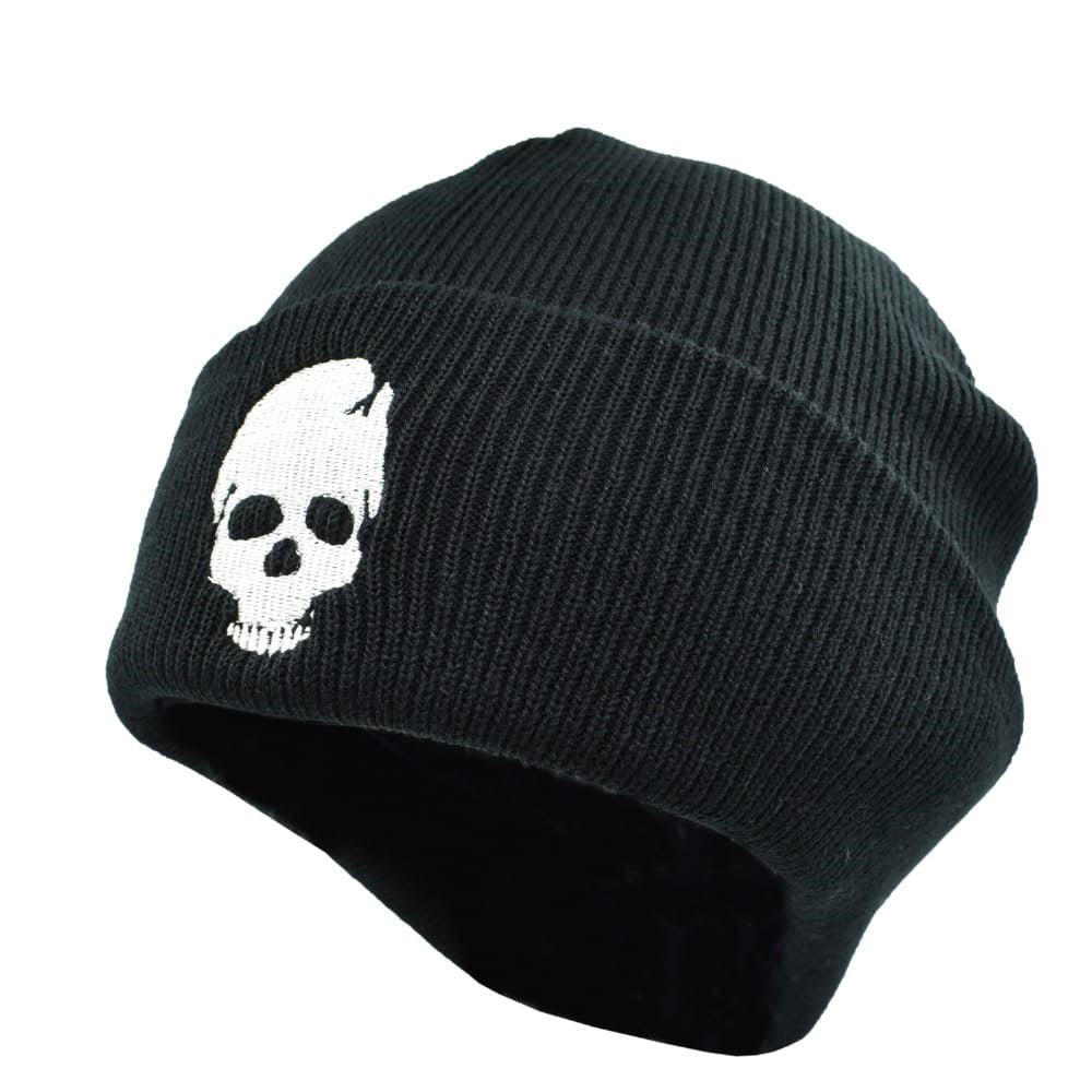 Skull Striped Knitted Beanie