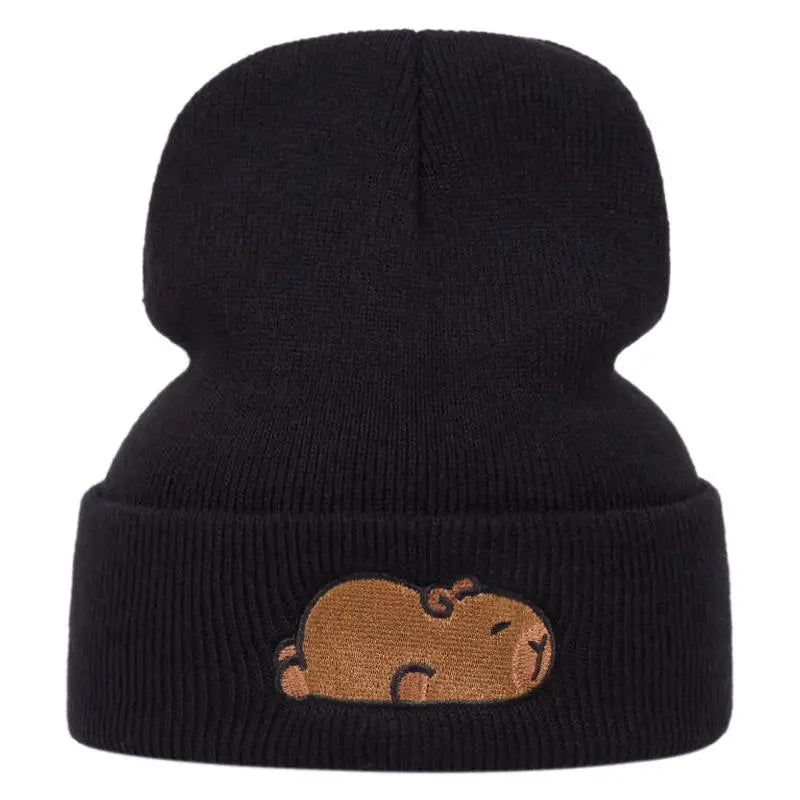 Sleeping Capybara Winter Knitted Beanie