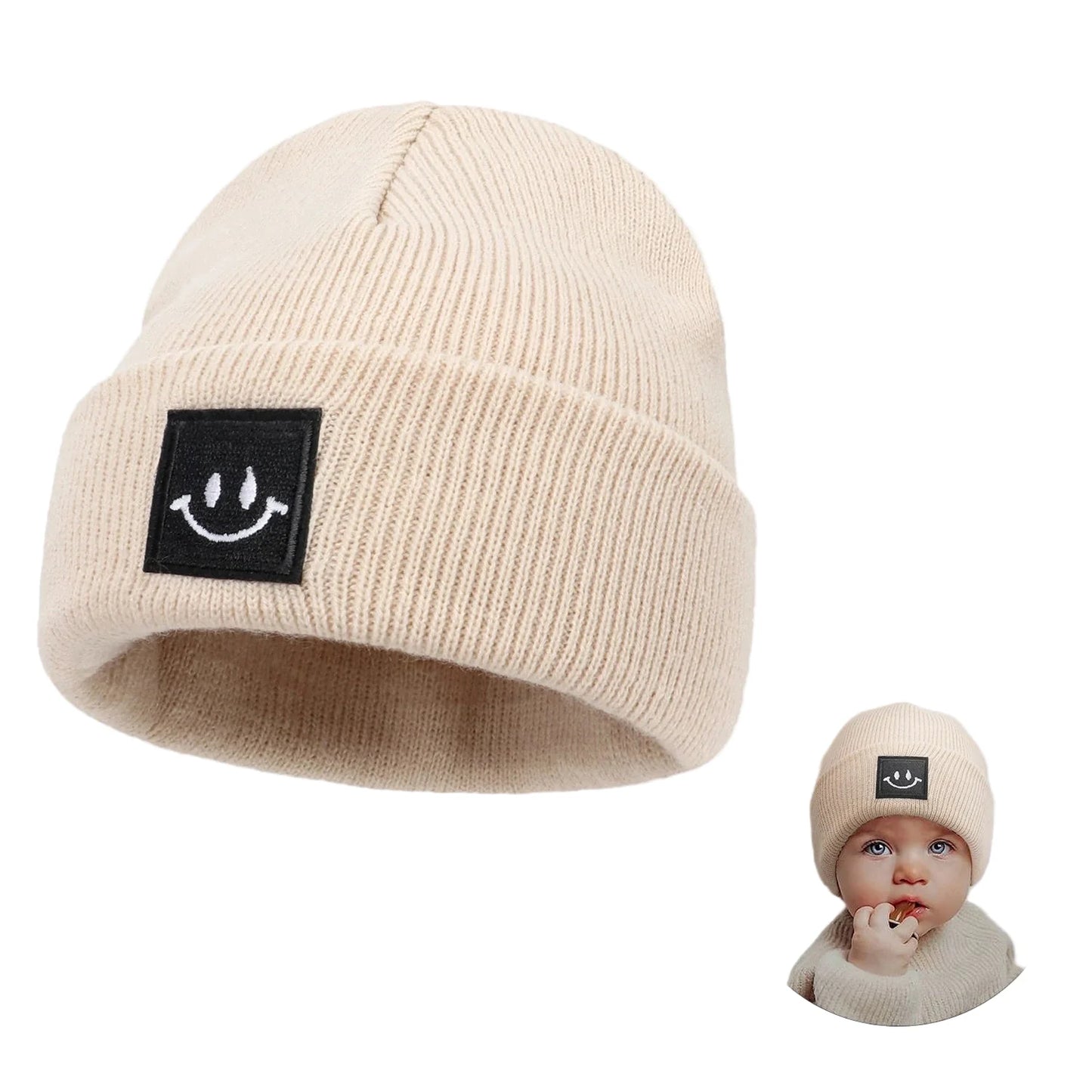 Smiling Baby Kids Winter Knitted Beanie