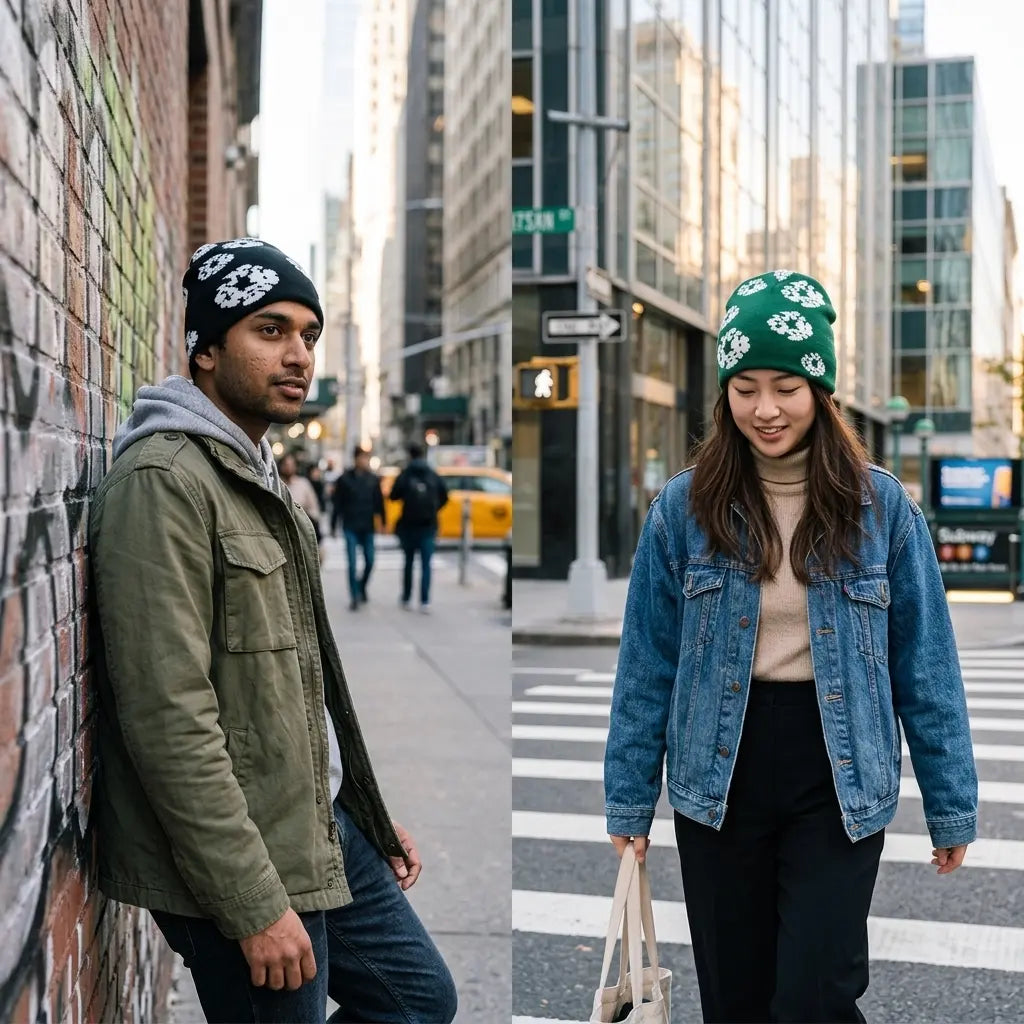 Spring Dreams Floral Knitted Beanie