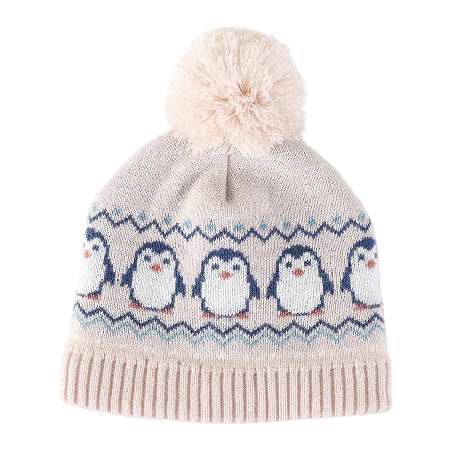 The Penguins Kids Winter Knitted Pom-Pom Beanie