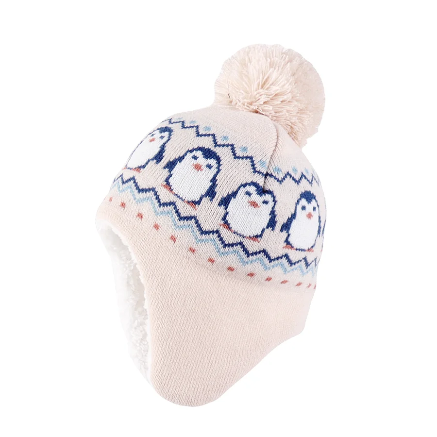 The Penguins Kids Winter Knitted Pom-Pom Beanie