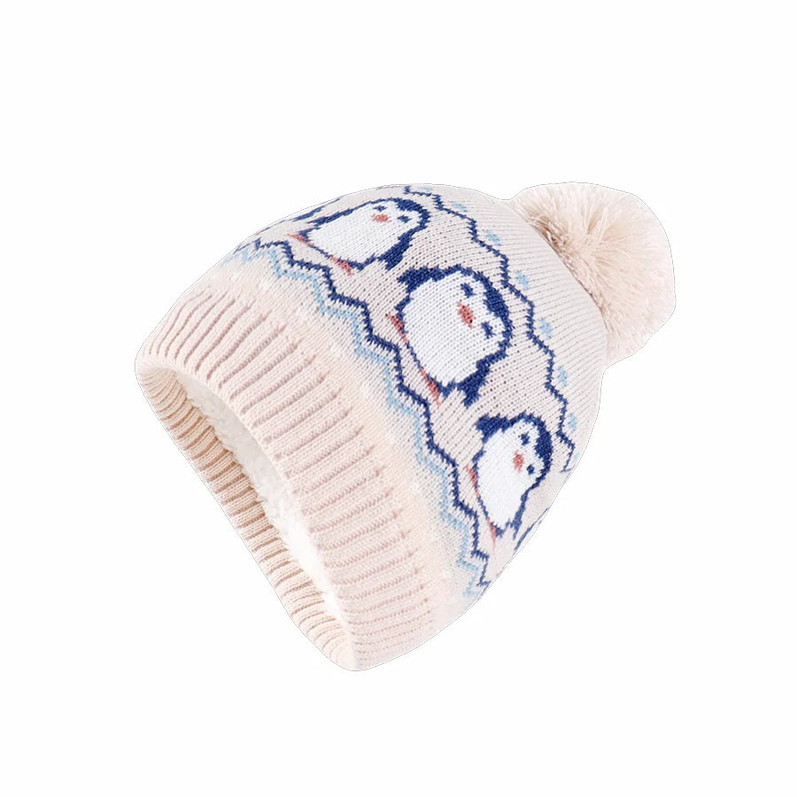The Penguins Kids Winter Knitted Pom-Pom Beanie