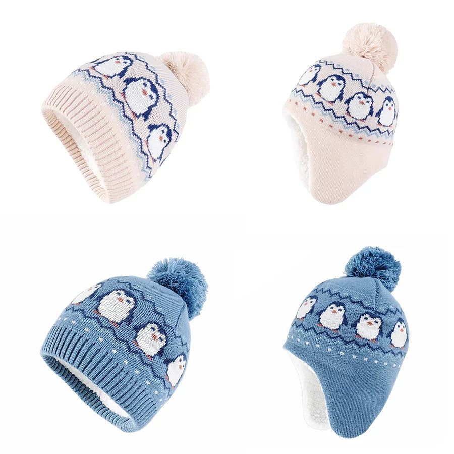 The Penguins Kids Winter Knitted Pom-Pom Beanie