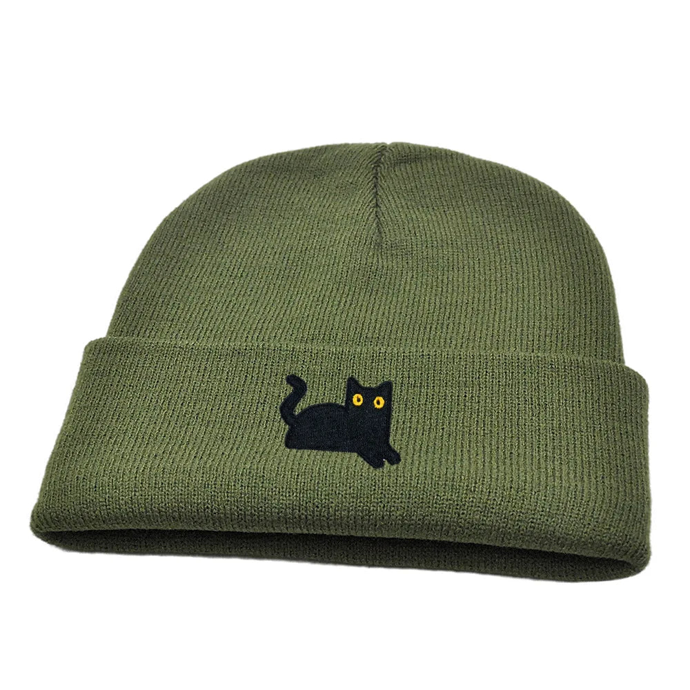 The Watching Cat Knitted Beanie