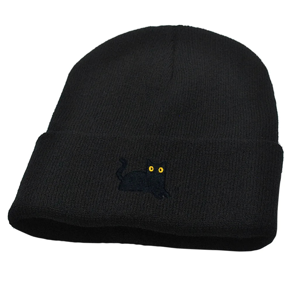 The Watching Cat Knitted Beanie