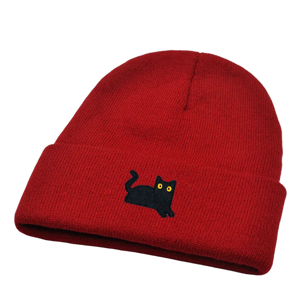 The Watching Cat Knitted Beanie