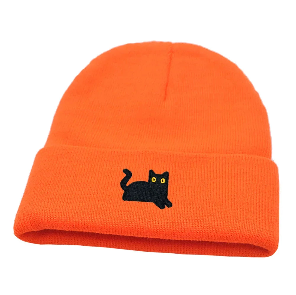 The Watching Cat Knitted Beanie