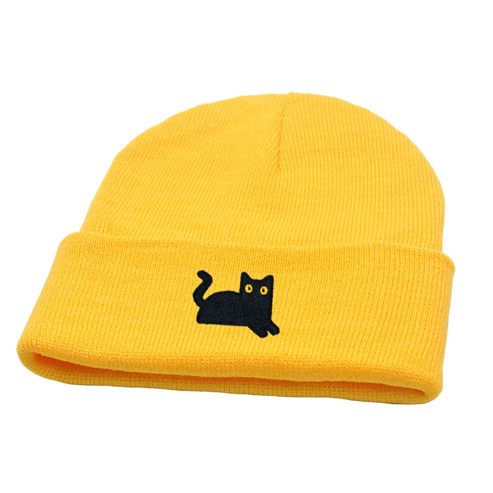 The Watching Cat Knitted Beanie