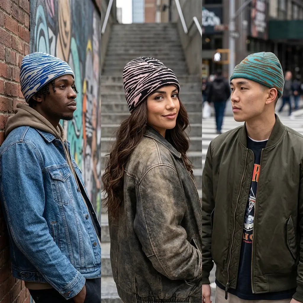 Tiger Skin Winter Knitted Beanie