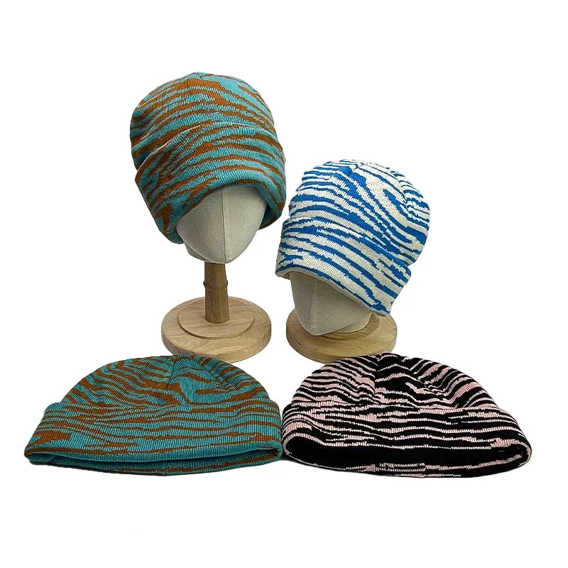 Tiger Skin Winter Knitted Beanie