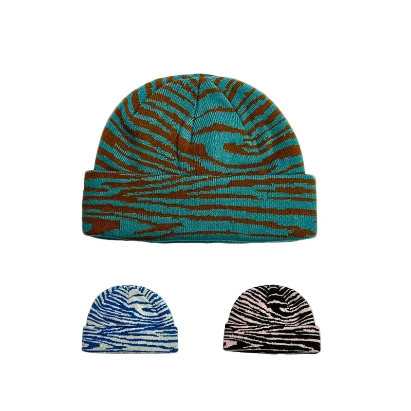 Tiger Skin Winter Knitted Beanie