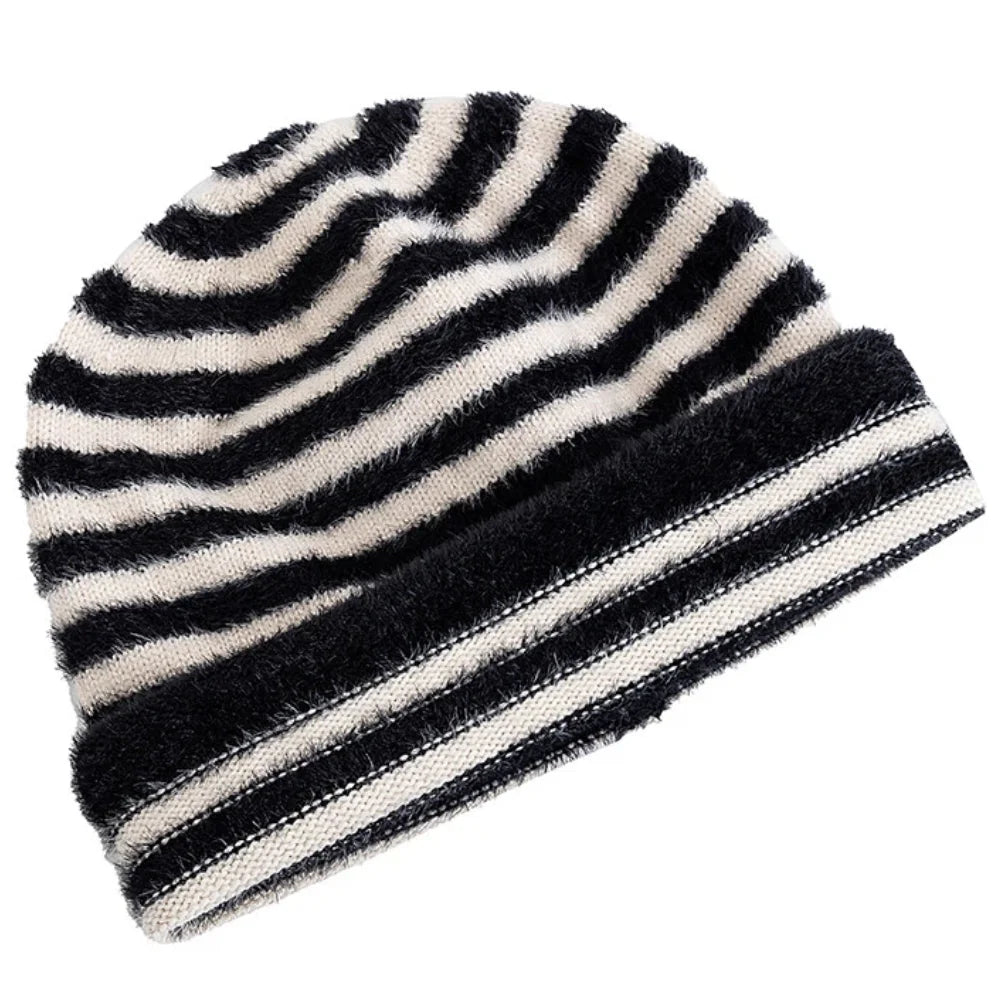 Toronto Winter Striped Fur Beanie
