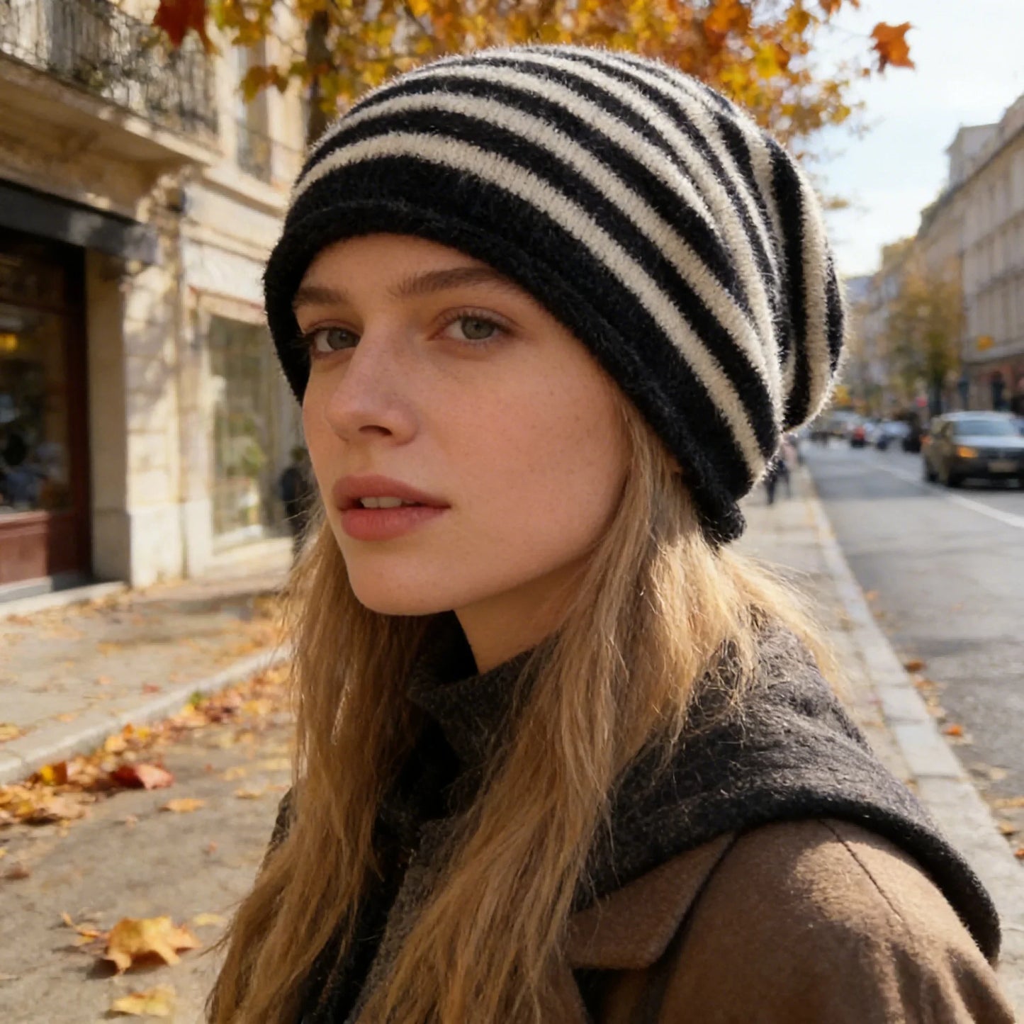 Toronto Winter Striped Fur Beanie