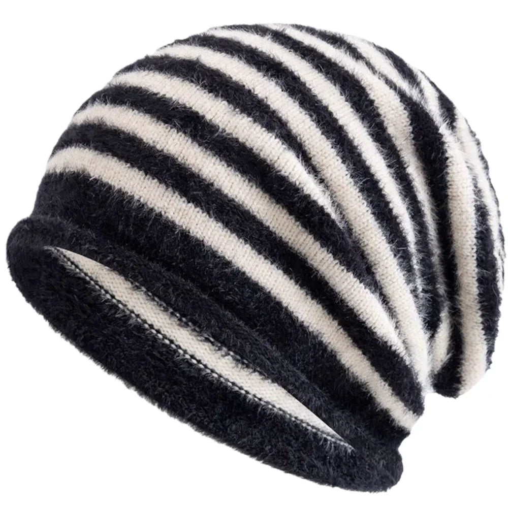 Toronto Winter Striped Fur Beanie