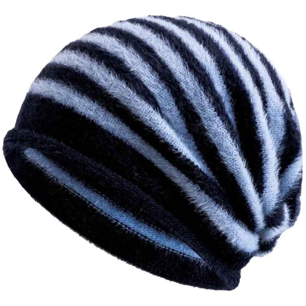 Toronto Winter Striped Fur Beanie