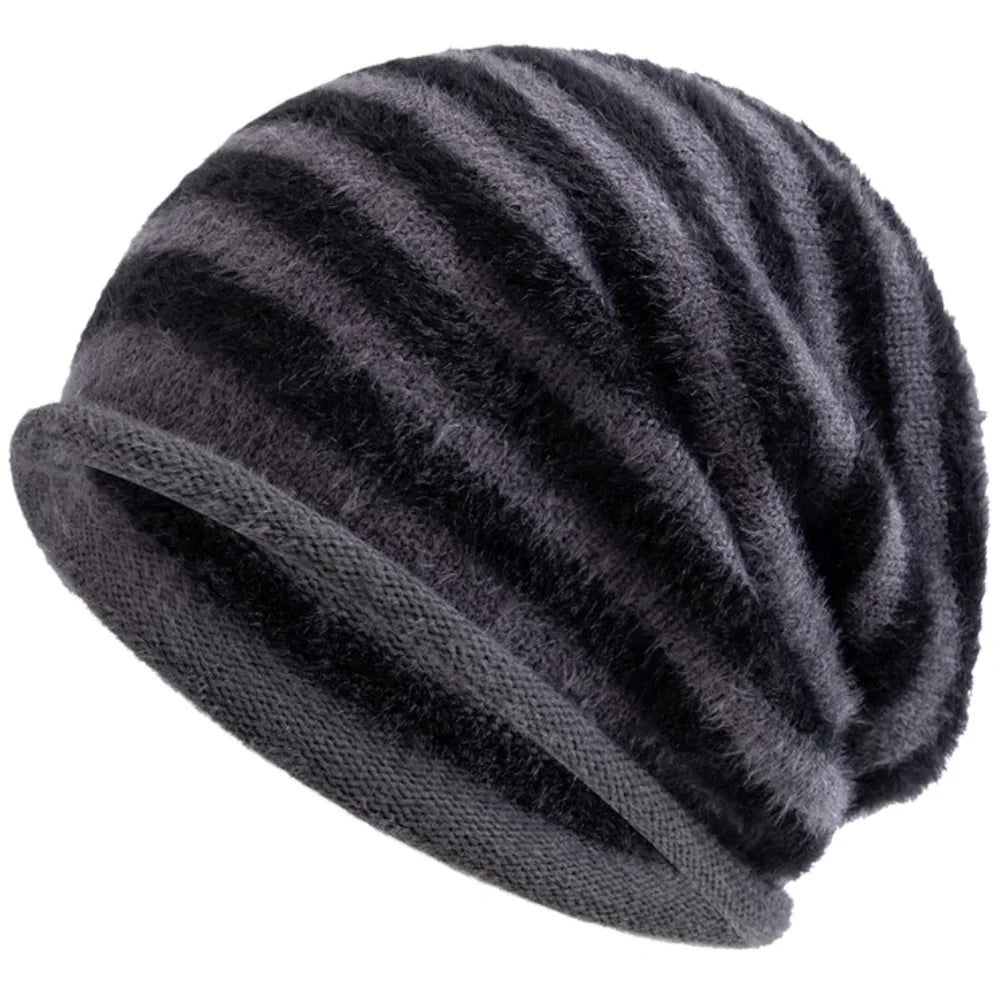 Toronto Winter Striped Fur Beanie