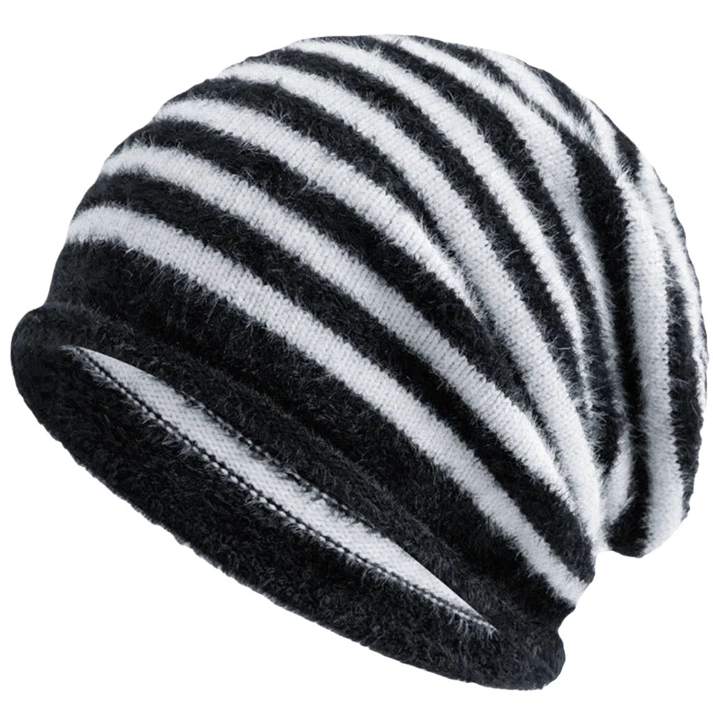 Toronto Winter Striped Fur Beanie