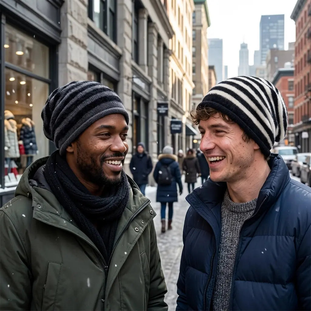Toronto Winter Striped Fur Beanie