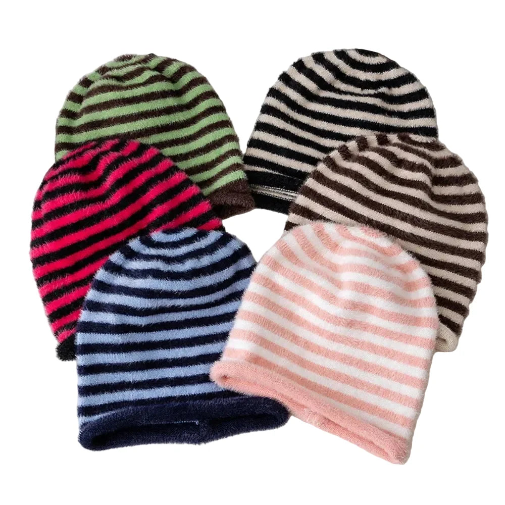 Toronto Winter Striped Fur Beanie