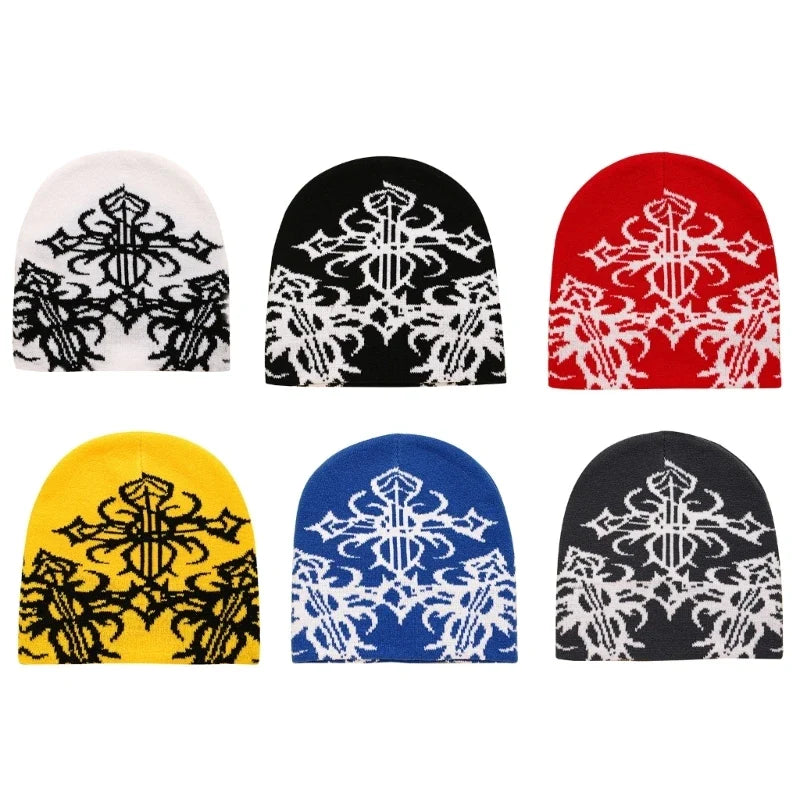 Tribal Symbols Winter Knitted Beanie