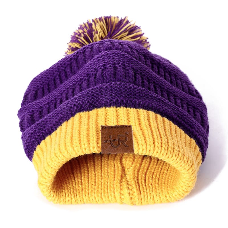 UR Bicolor Knitted Pompom Beanie