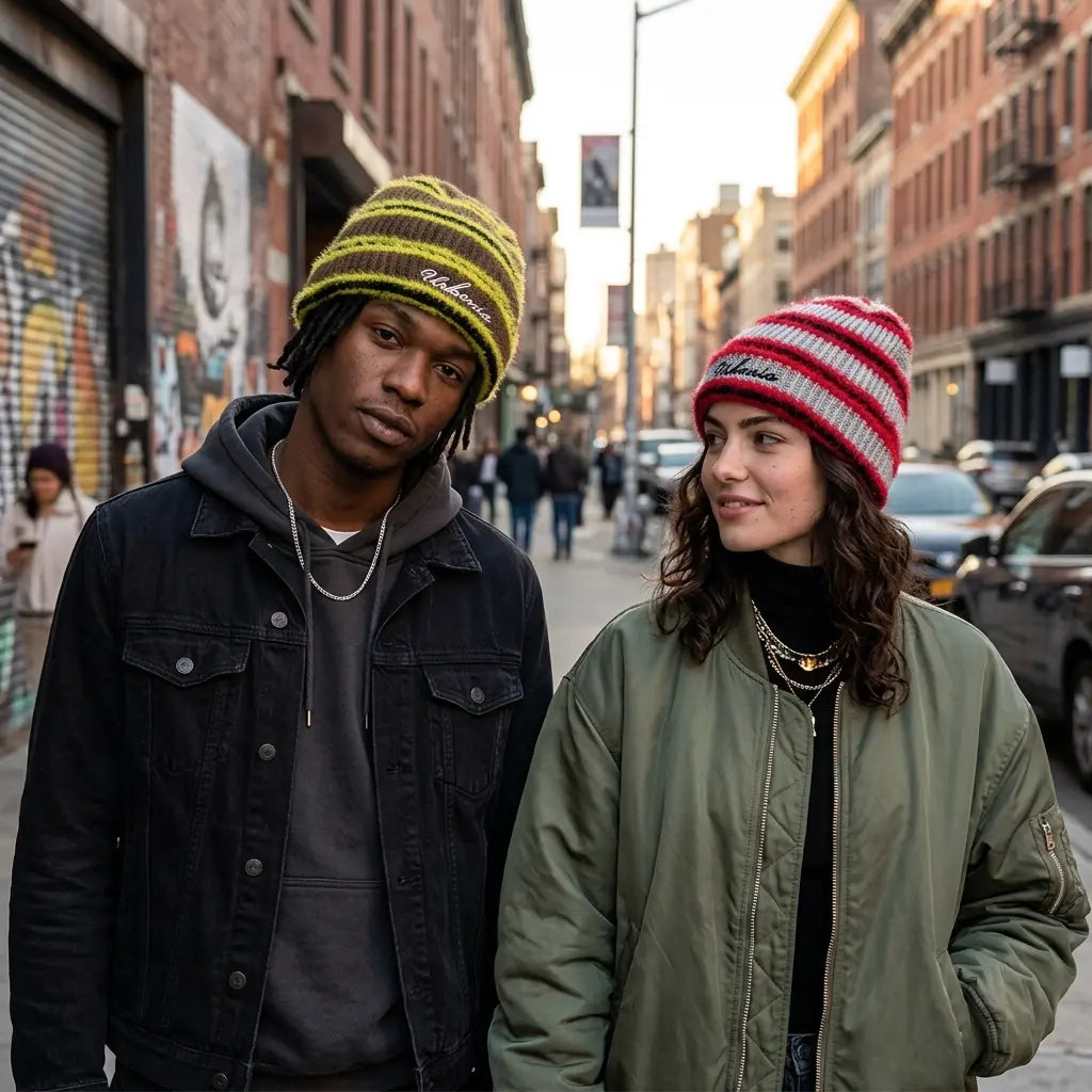 Urbania Knitted Striped Beanie
