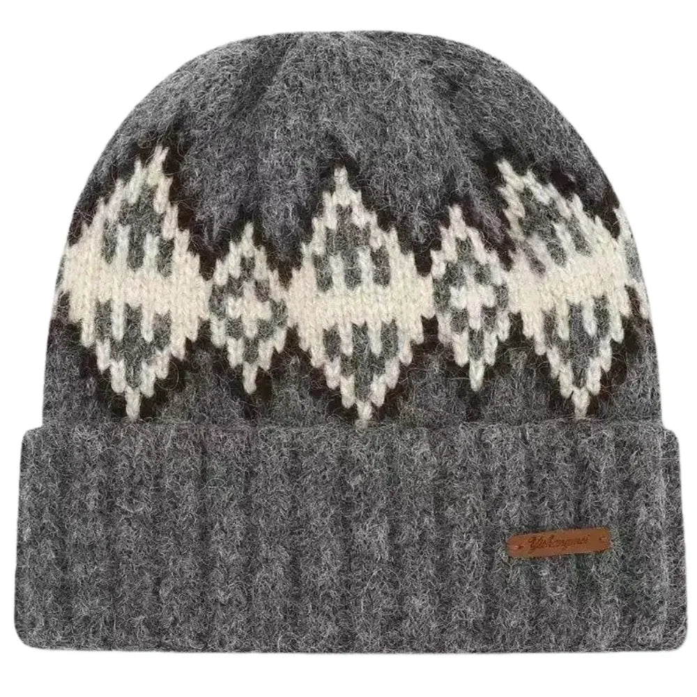 Wisconsin Winter Knitted Rhombuses Beanie