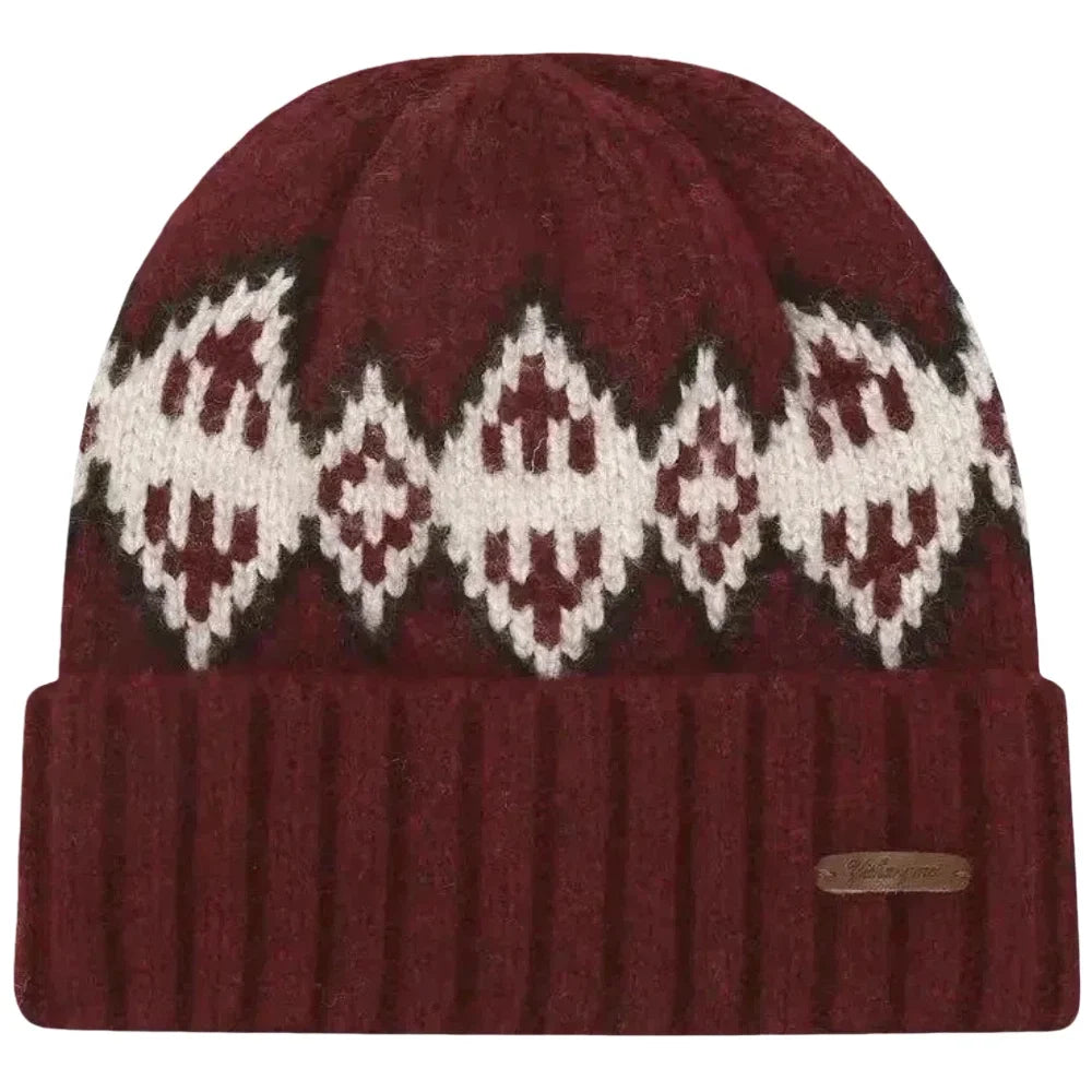 Wisconsin Winter Knitted Rhombuses Beanie