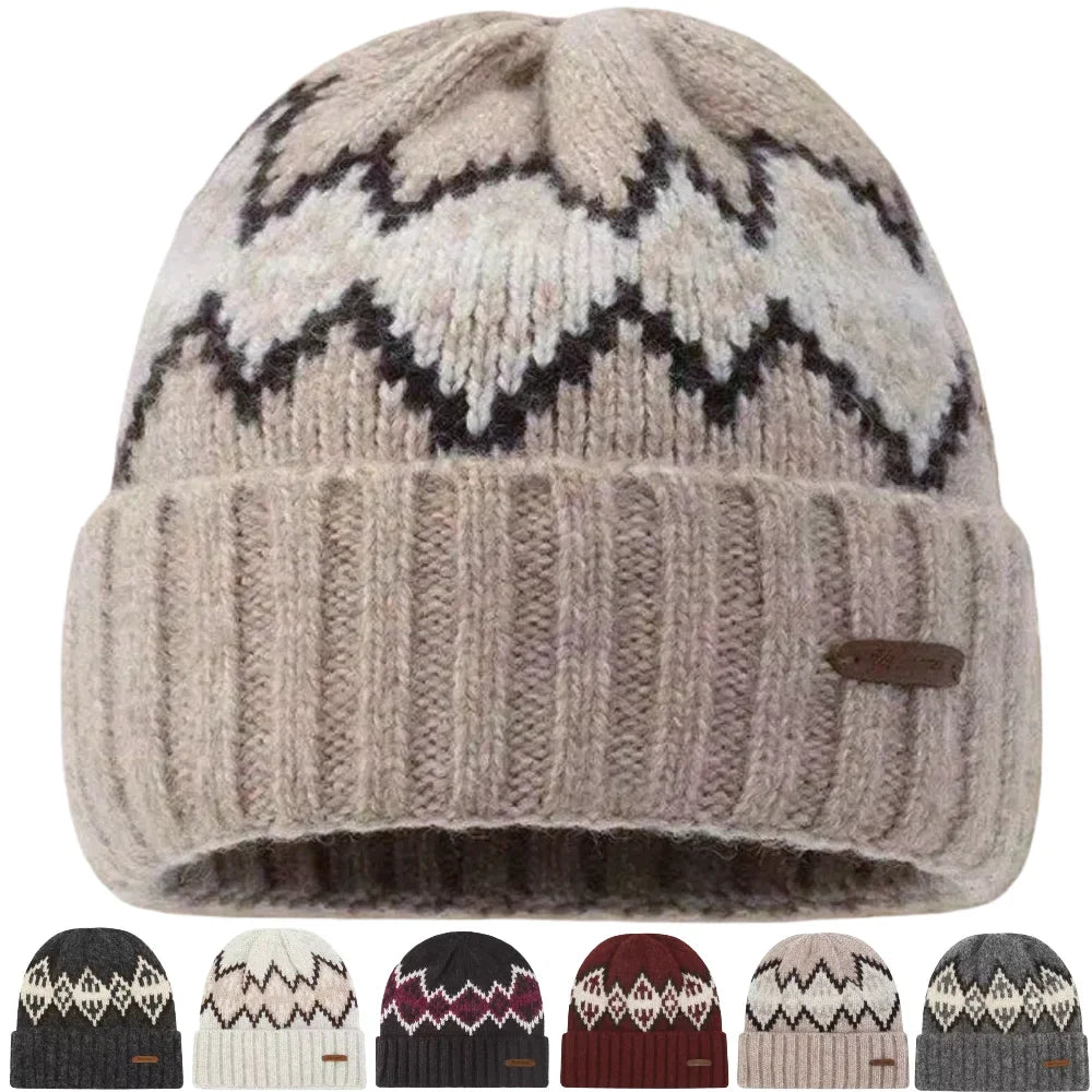 Wisconsin Winter Knitted Rhombuses Beanie