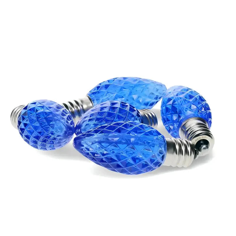 C7 Blue Faceted ProCore® LED Christmas Light Bulbs