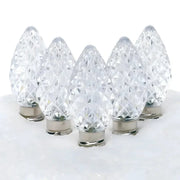 C7 Cool White Faceted ProCore® LED Christmas Light Bulbs