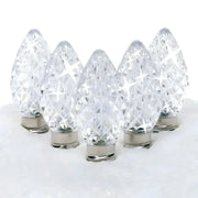 C7 Cool White Twinkle Faceted ProCore® LED Christmas Light Bulbs