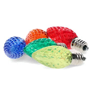 C7 Multicolor Red, Blue, Green, Orange, Gold Twinkle Faceted ProCore® LED Christmas Light Bulbs