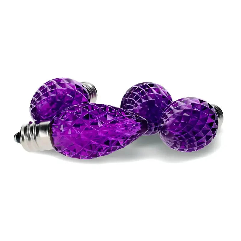 C7 Purple Faceted ProCore® LED Christmas Light Bulbs