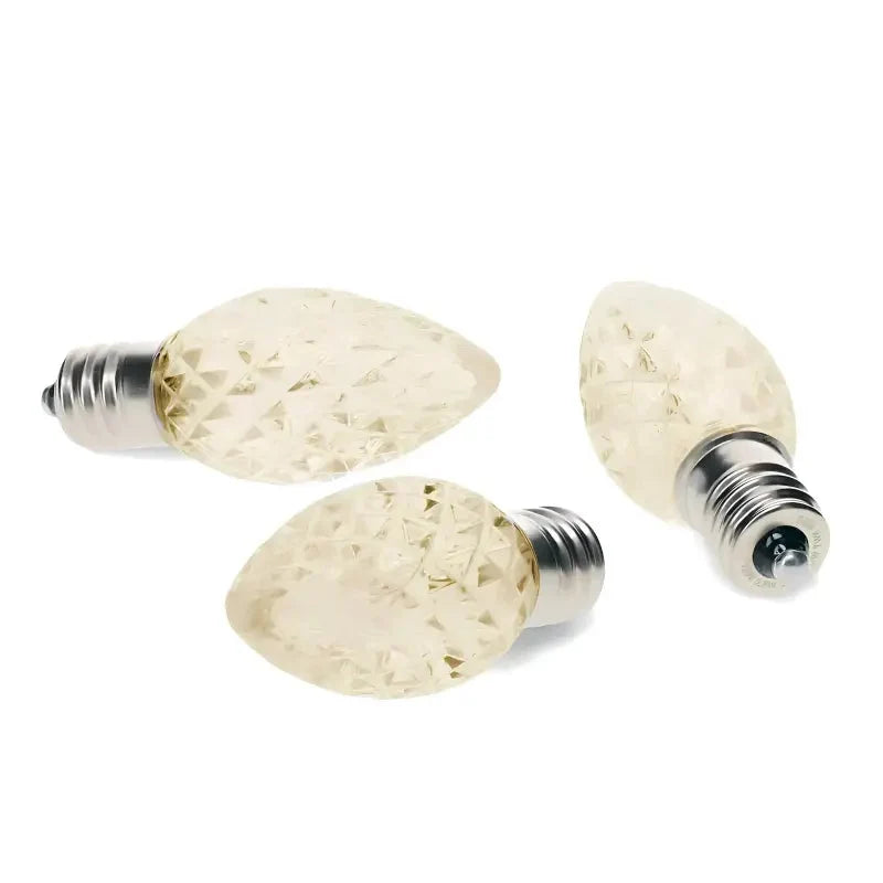 C7 Warm White Faceted ProCore® LED Christmas Light Bulbs