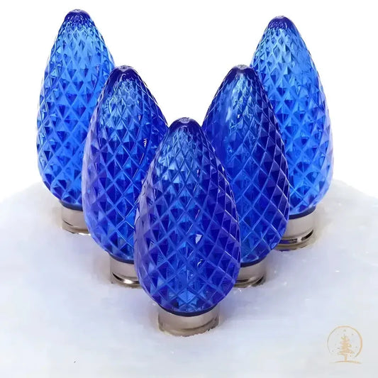 C9 Blue Faceted ProCore® LED Christmas Light Bulbs