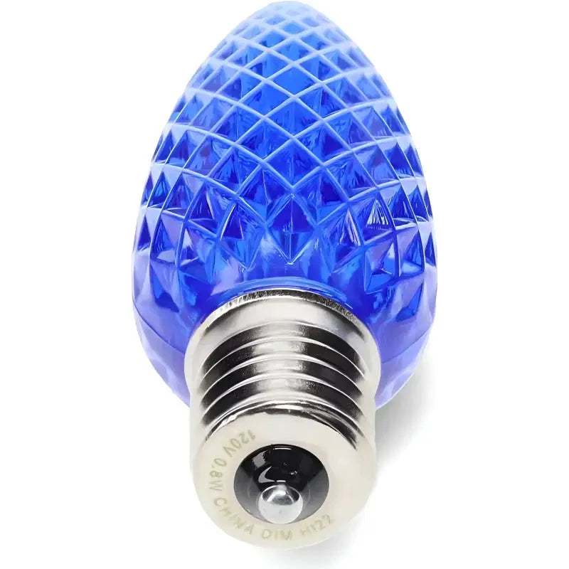 C9 Blue Faceted ProCore® LED Christmas Light Bulbs