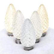 C9 ColorCraft® Champagne - Warm White, Pure White, Cool White Faceted ProCore® LED Christmas Light Bulbs