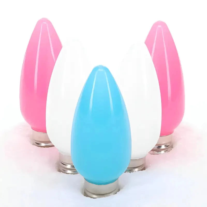 C9 ColorCraft® Cotton Candy - Teal, Cool White, Pink Smooth ProCore® LED Christmas Light Bulbs