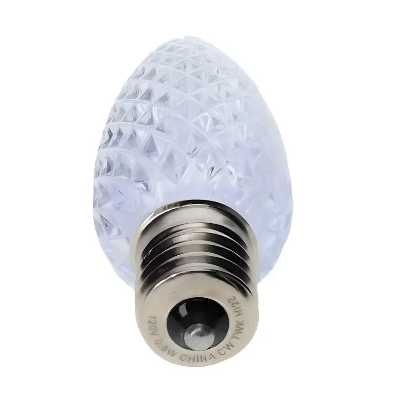 C9 Cool White Faceted ProCore® LED Christmas Light Bulbs