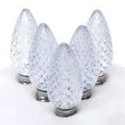 C9 Cool White Faceted ProCore® LED Christmas Light Bulbs