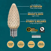 C9 Gold Smooth ProCore® LED Christmas Light Bulbs