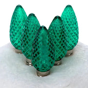 C9 Green Faceted ProCore® LED Christmas Light Bulbs