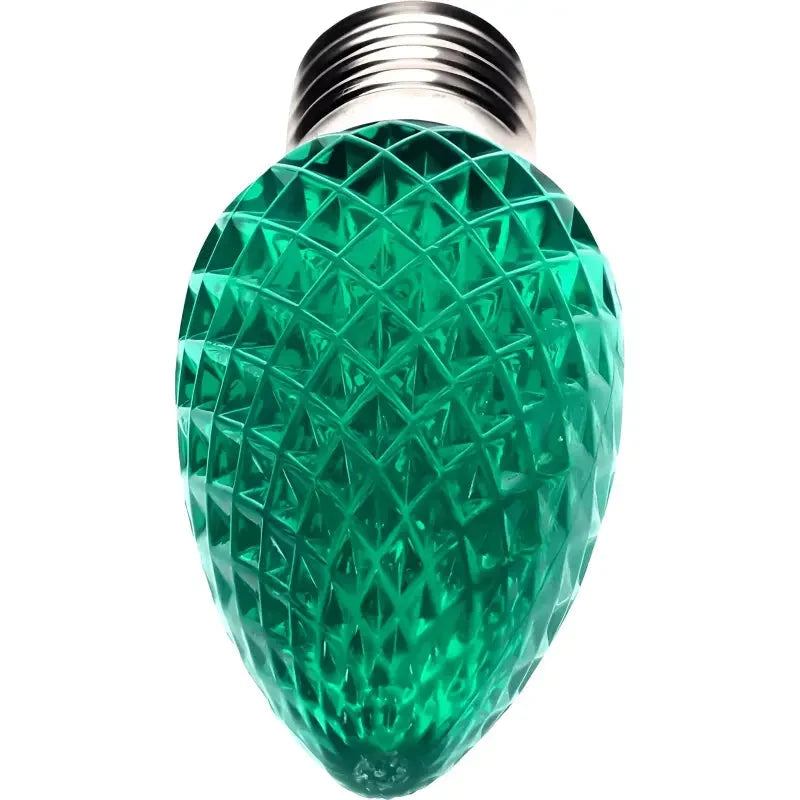 C9 Green Faceted ProCore® LED Christmas Light Bulbs