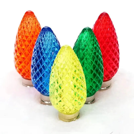 C9 Multicolor Faceted ProCore® LED Christmas Light Bulbs